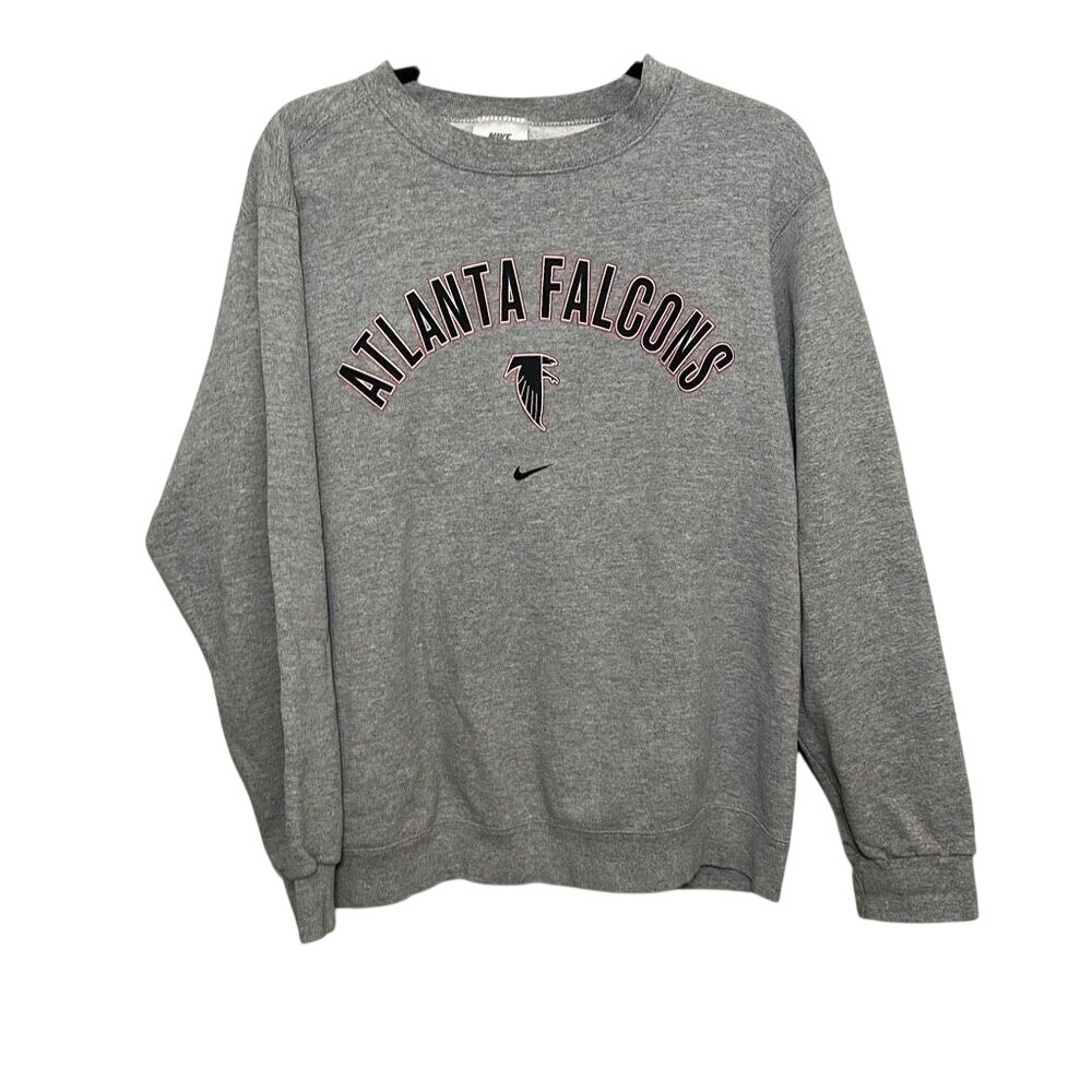 Vintage 90's Nike Mens Gray NFL Atlanta Falcons Crew Neck Sweatshirt Medium